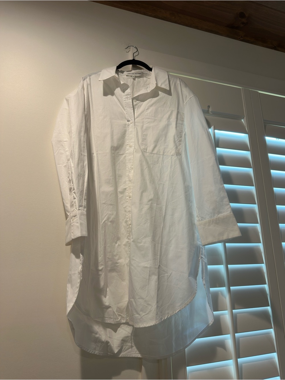 English Factory White Longline Button-Down Shirt